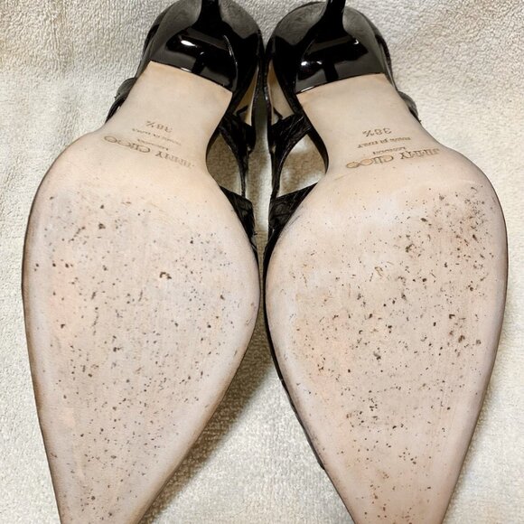 Jimmy Choo Leather Pumps Gator Print With Cut Outs - Picture 5 of 8